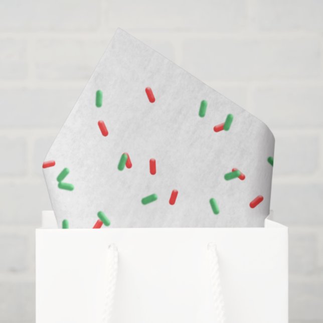 Papier Mousseline Biscuits Saupoudrés Rouge Vert doux Noël Amusants (Sac cadeau)