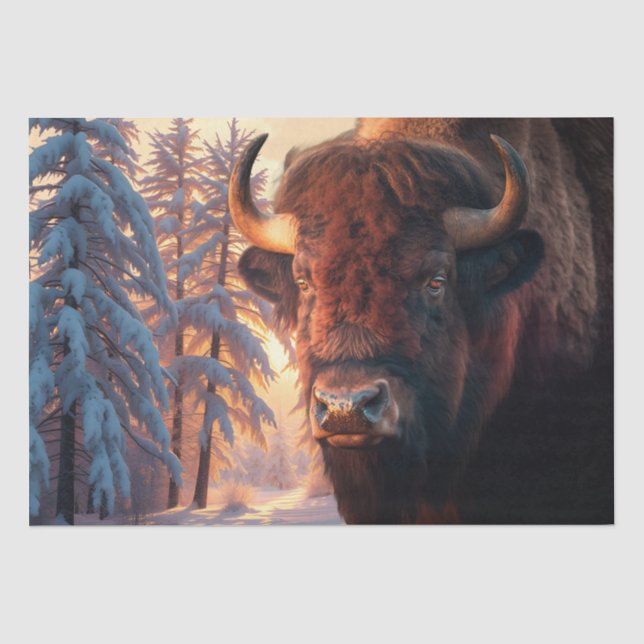 Papier Mousseline Bison Amérindien Buffalo (Recto)