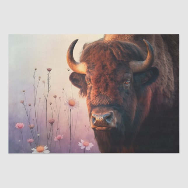 Papier Mousseline Bison Amérindien Buffalo (Recto)