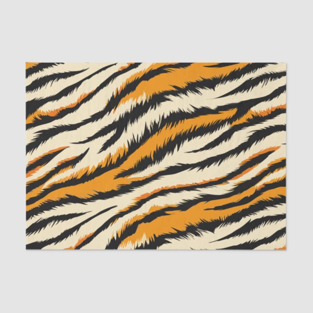 Papier Mousseline Black and Brown Tiger Stripes Pattern  (Recto)