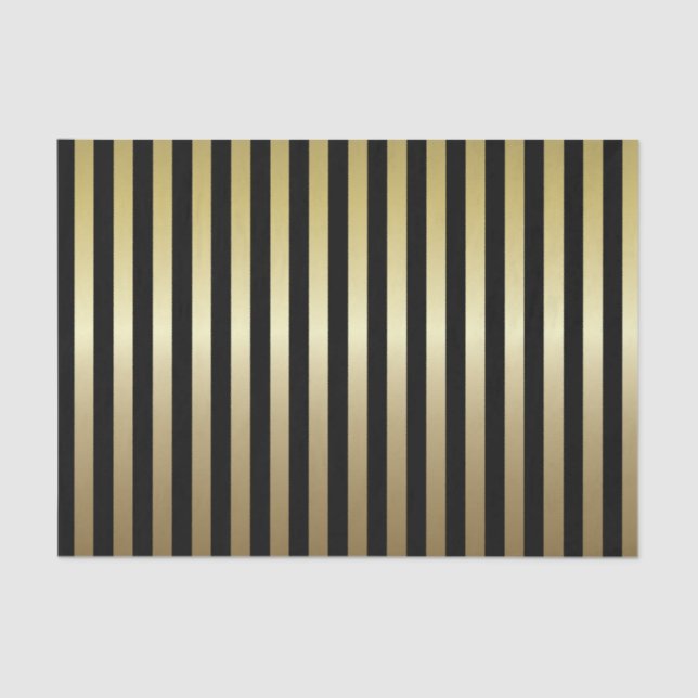 Papier Mousseline Black and Shimmerge Gold Stripes (Recto)