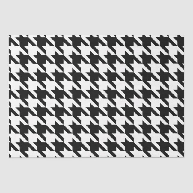 Papier Mousseline Black and White Geometric Houndstooth Decoupage (Recto)