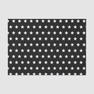 Papier Mousseline Black and White Stars