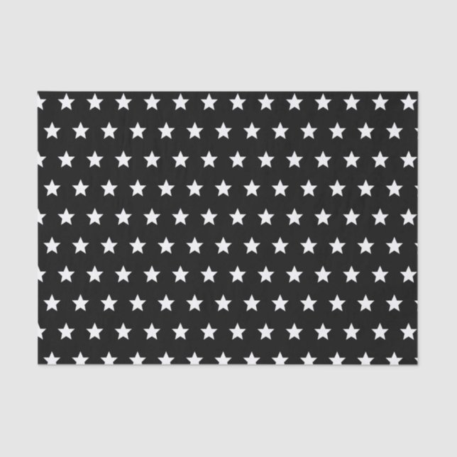 Papier Mousseline Black and White Stars (Recto)