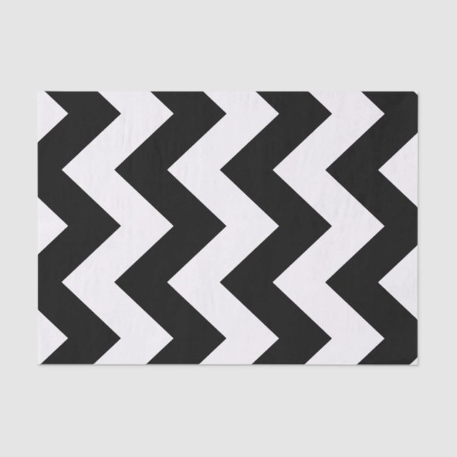 Papier Mousseline Black Bold Mod Chevron (Recto)