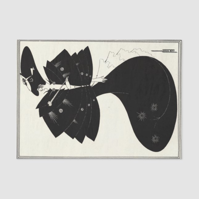 Papier Mousseline Black Cape par Aubrey Beardsley Tissue Paper (Recto)