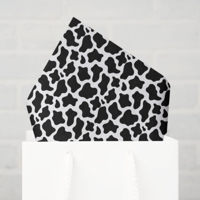 Papier Mousseline Black Cow Print Tissue Paper (Sac cadeau)