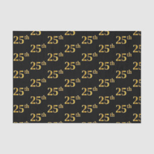 Papier Mousseline Black, Faux Gold 25e (Vingt-cinquième)