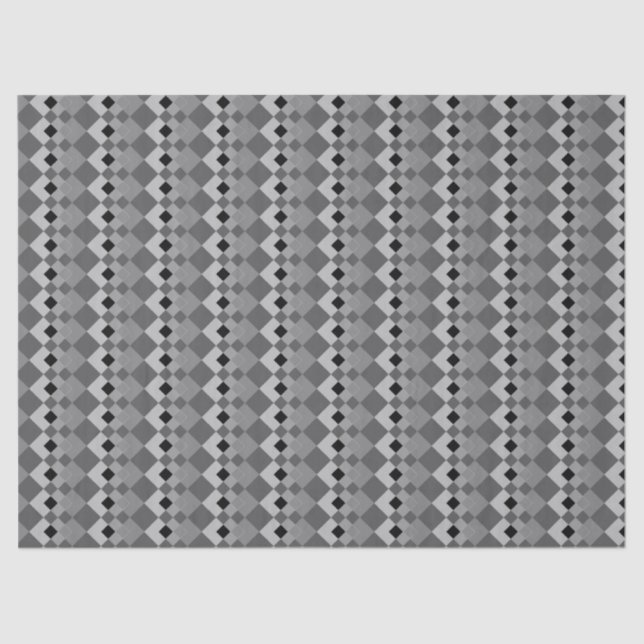 Papier Mousseline Black Grey Chic Diamond Motif Abstrait géométrique (Recto)