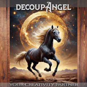 Papier Mousseline Black Horse Moonlight Majesty - Découpage -