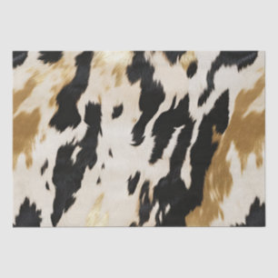 Papier Mousseline Black Ivory Gold Western Cowhide