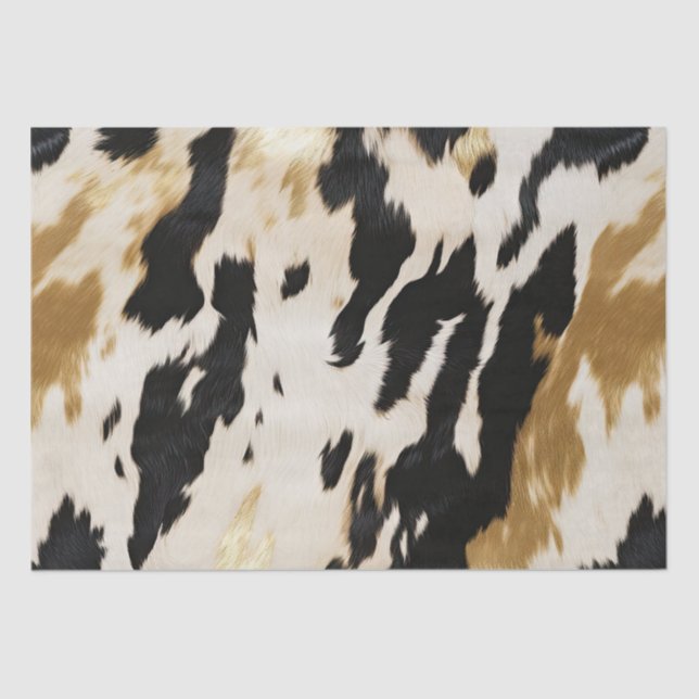 Papier Mousseline Black Ivory Gold Western Cowhide (Recto)