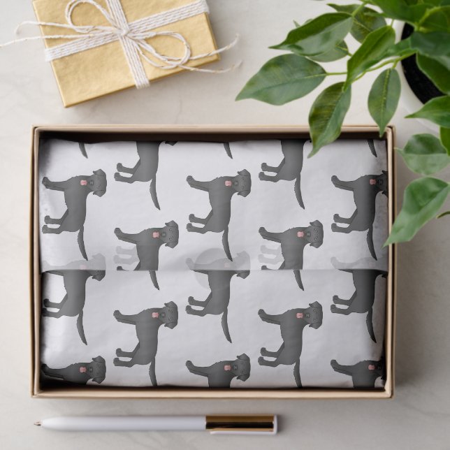Papier Mousseline Black Labrador Retriever Motif de dessin de chien (Cadeau)
