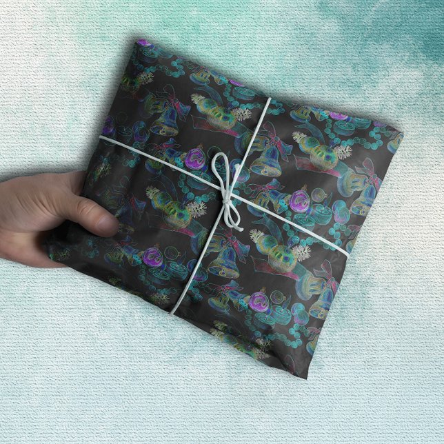 Papier Mousseline Black Light Neon brillant Noël bougie Motif (Créateur téléchargé)