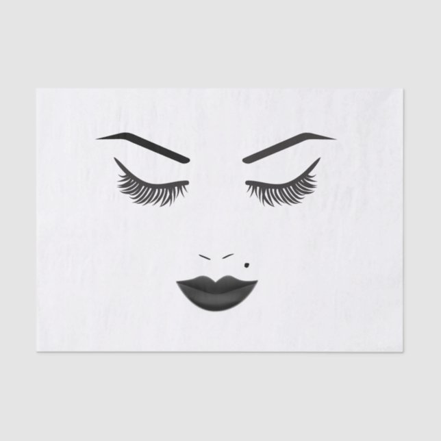 Papier Mousseline Black Lips maquillage visage sourcils lèvres glam  (Recto)