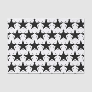Papier Mousseline Black White Stars