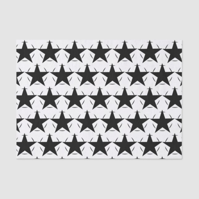 Papier Mousseline Black White Stars (Recto)