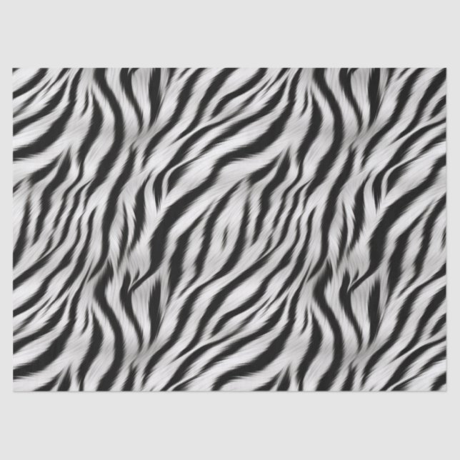 Papier Mousseline Black White Zebra Print Animal Safari (Recto)