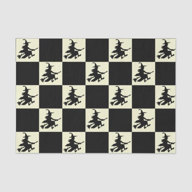 Papier Mousseline Black Witches Checkered (Recto)