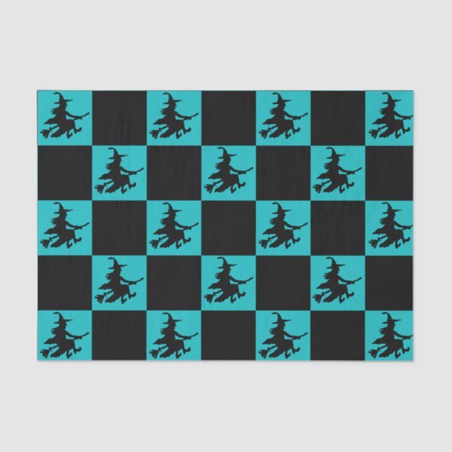 Papier Mousseline Black Witches Checkered (Recto)