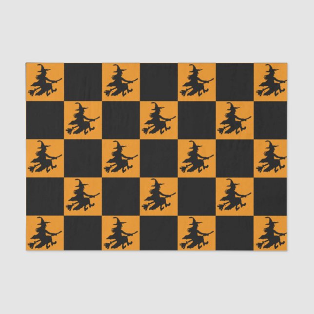 Papier Mousseline Black Witches Checkered (Recto)