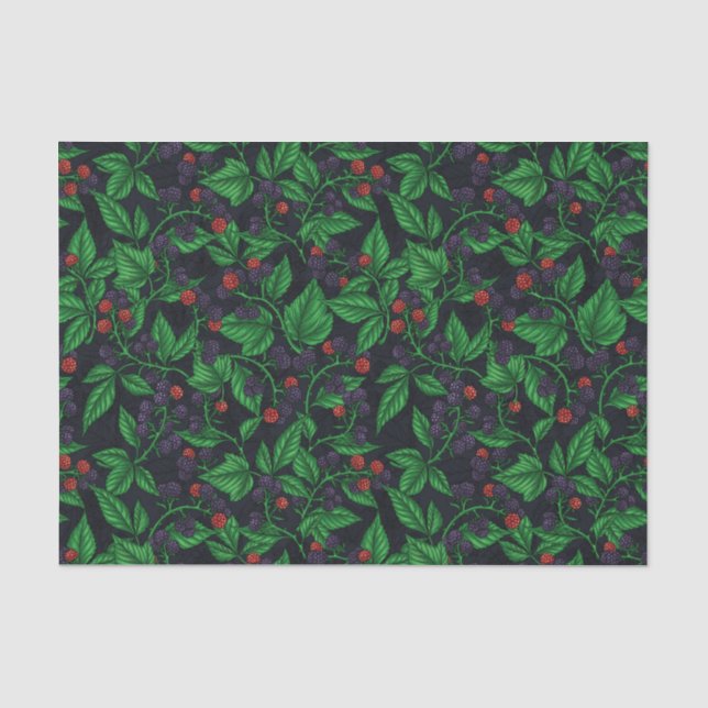 Papier Mousseline Blackberry sur gris foncé (Recto)
