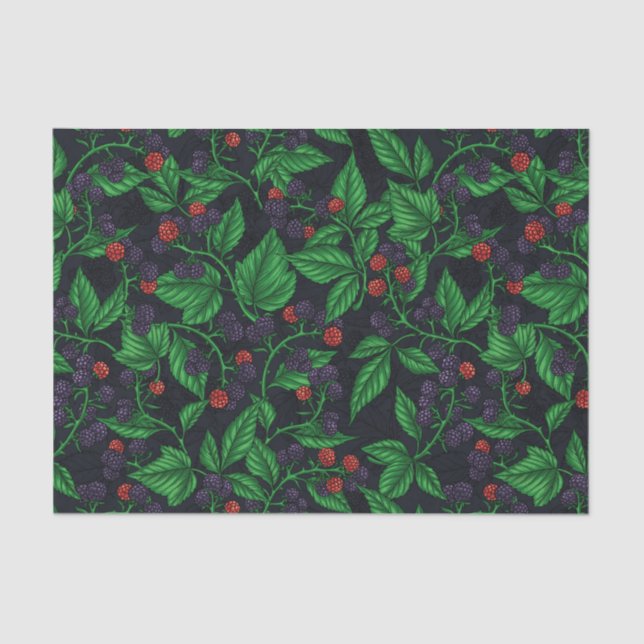 Papier Mousseline Blackberry sur gris foncé (Recto)