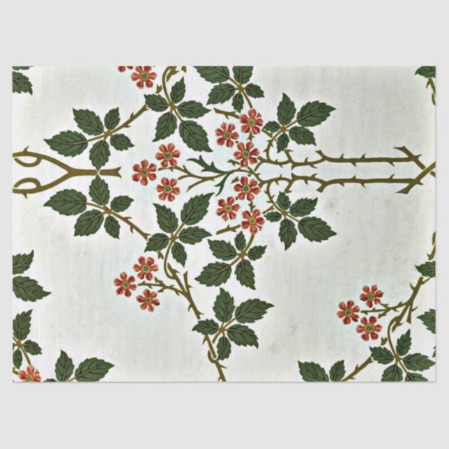 Papier Mousseline Blackberry, William Morris motif, (Recto)