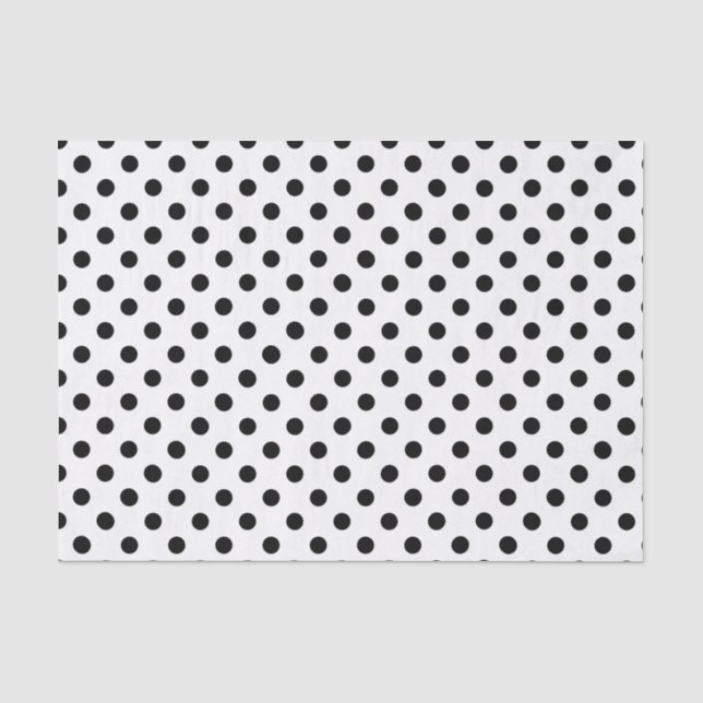 Papier Mousseline Blanc à pois noirs (Recto)