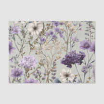 Blanc Rustique Fleur Violet Bohème Vintage Floral