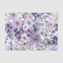Blanc Rustique Fleurs Violettes Bohème Vintage Flo