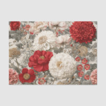 Blanc Rustique Rouge Floral Pastel Vintage
