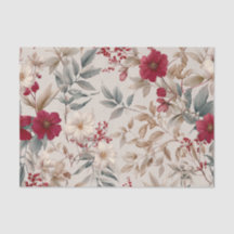 Blanc Rustique Rouge Floral Pastel Vintage
