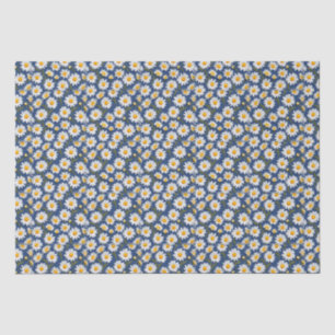 Papier Mousseline Blancs anglais sur bleu foncé