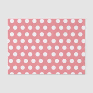 Papier Mousseline Blancs et roses Grand Moyen Polka Point Party