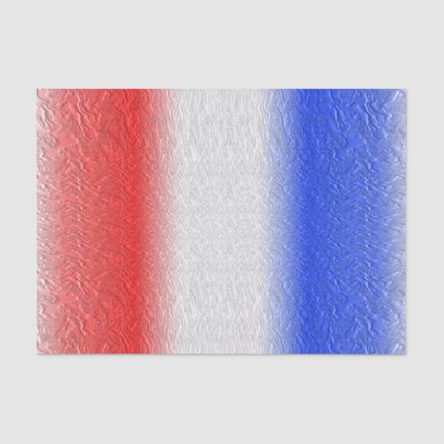 Papier Mousseline Blancs rouges et Bleus (Recto)