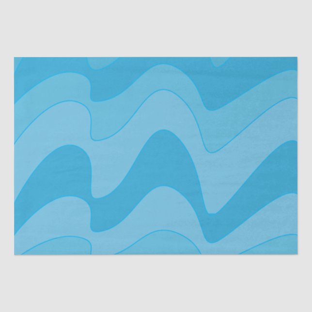 Papier Mousseline Bleu à bandes ondulées (Recto)