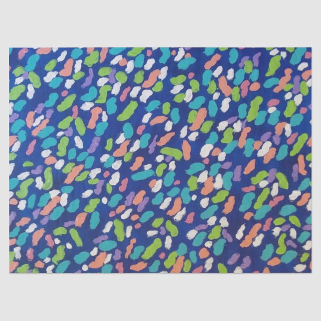 Papier Mousseline Bleu Abstrait (Recto)