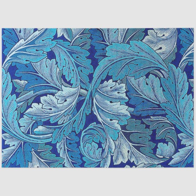 Papier Mousseline Bleu Acanthus (Recto)