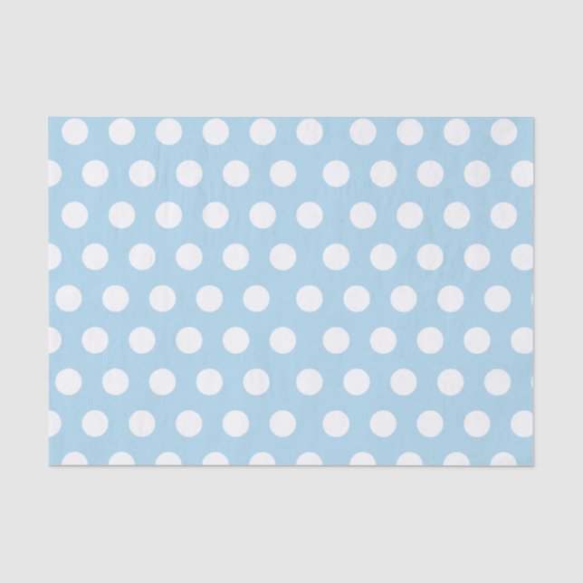 Papier Mousseline Bleu blanc et bébé Polka Dot Party (Recto)
