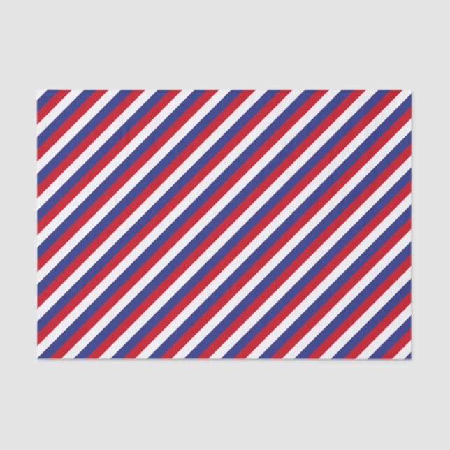 Papier Mousseline Bleu blanc Patriotique Bleu Diagonale (Recto)