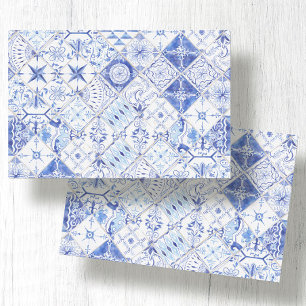 Papier Mousseline Bleu Blanc Russe Ferme Carrelage Motif Découpage
