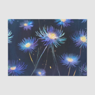 Papier Mousseline Bleu Céleste Aster Une Fleur Cosmique