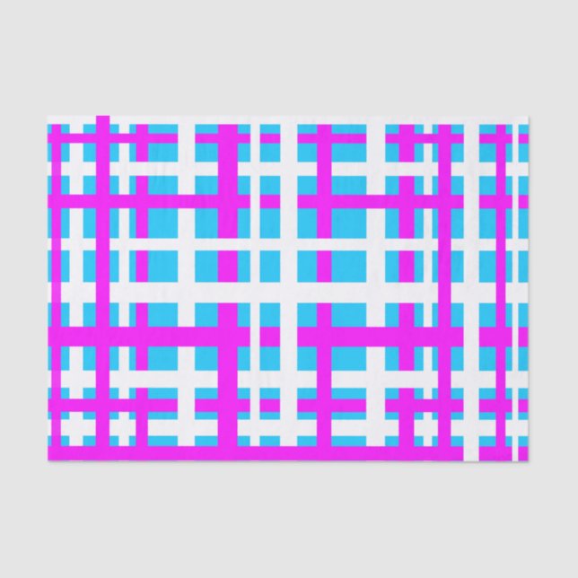 Papier Mousseline Bleu clair rose blanc (Recto)