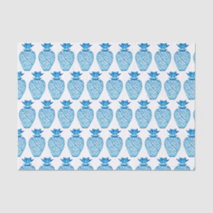 Papier Mousseline Bleu d'ananas et jarre de gingembre blanc