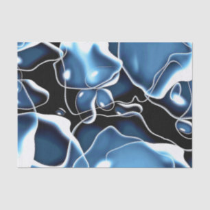 Papier Mousseline Bleu de forme irrégulière multiple, et bulles de
