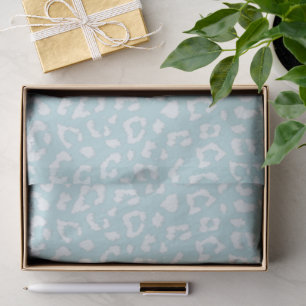 Papier Mousseline Bleu de glace Grand Empreinte de léopard