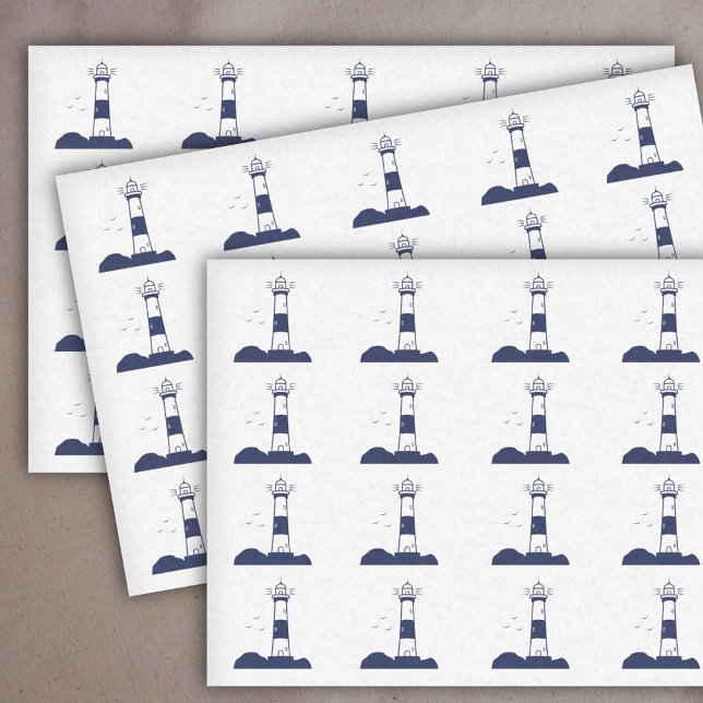 Papier Mousseline Bleu de la marine phare (Lighthouse Navy Blue Tissue Paper)