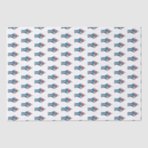 Papier Mousseline Bleu de Noël et jarre de gingembre blanc peint à l