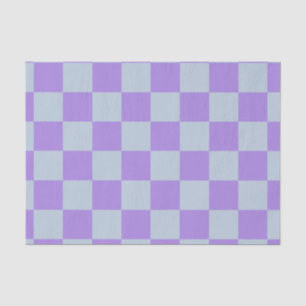 Papier Mousseline Bleu doux et À damiers lavande